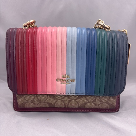 Coach Klare Crossbody Bag Womens Rainbow Quilted Leather Designer Purse Y2K - Picture 2 of 12